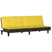 vidaXL Canapé-lit jaune clair tissu