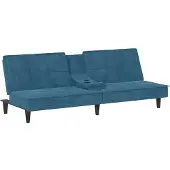 vidaXL Canapé-lit avec porte-gobelets bleu velours