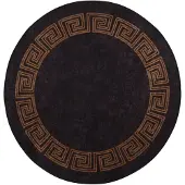 vidaXL Tapis lavable noir et doré Ø 200 cm antidérapant