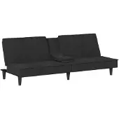 vidaXL Canapé-lit avec porte-gobelets noir velours