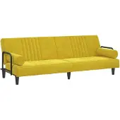 vidaXL Canapé-lit avec accoudoirs jaune velours
