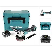 Makita DGA 504 T1J 18 V Meuleuse sans fil Ø 125 mm brushless + Coffret de transport MAKPAC + 1x Batterie BL 1850 5,0 Ah - sans Chargeur