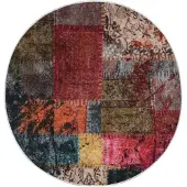 vidaXL Tapis lavable antidérapant Patchwork φ120 cm multicolore