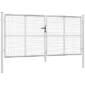 vidaXL Portail de jardin grillagé argenté 300 x 125 cm en acier galvanisé