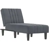 vidaXL Chaise longue gris foncé velours