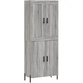 vidaXL Highboard Gris Sonoma 69,5x34x180 cm Matériau dérivé du bois