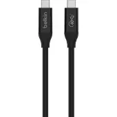 Belkin CONNECT - Câble USB - USB-C (M) à USB-C (M) - USB 3.2 / USB4 / Thunderbolt 3 - 80 cm - alimentation USB (100 W)