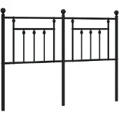 vidaXL Tête de lit de rechange en métal noir 140 cm