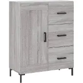vidaXL Sideboard Gris Sonoma 69,5x34x90 cm Matériau dérivé du bois