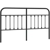 vidaXL Tête de lit de rechange en métal noir 180 cm