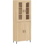 vidaXL Highboard chêne Sonoma 69,5x34x180 cm Matériau dérivé du bois