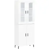 vidaXL Highboard blanc 69,5x34x180 cm Bois composite