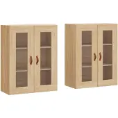 vidaXL Armoires murales 2 pcs. chêne Sonoma bois composite