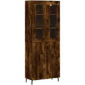 vidaXL Highboard chêne fumé 69,5x34x180 cm bois composite