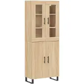 vidaXL Highboard chêne Sonoma 69,5x34x180 cm Matériau dérivé du bois