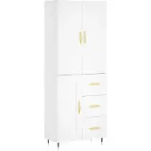vidaXL Highboard blanc 69,5x34x180 cm Bois composite
