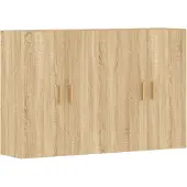 vidaXL Armoires murales 2 pcs. chêne Sonoma bois composite