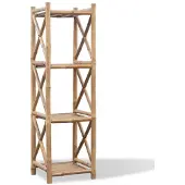 vidaXL Étagère à 4 niveaux carré bambou