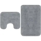 vidaXL Tapis de salle de bain 2 pcs Tissu Gris