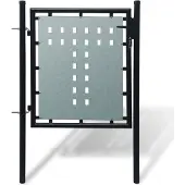 vidaXL Portail de clôture noir à une porte 100x100 cm