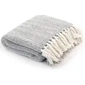 vidaXL Couverture coton à chevrons 160x210 cm Gris