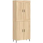 vidaXL Highboard chêne Sonoma 69,5x34x180 cm Matériau dérivé du bois