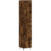 vidaXL Highboard chêne fumé 34,5x34x180 cm bois composite