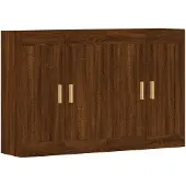 vidaXL Armoires murales 2 pcs. Brun imitation chêne Matériau dérivé du bois