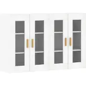 vidaXL Armoires murales 2 pcs. Blanc Bois composite