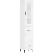 vidaXL Highboard blanc 34,5x34x180 cm Bois composite
