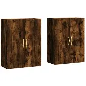 vidaXL Armoires murales 2 pcs. Chêne fumé 69,5x34x90 cm