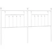 vidaXL Tête de lit de rechange en métal blanc 160 cm