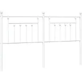 vidaXL Tête de lit de rechange en métal blanc 180 cm