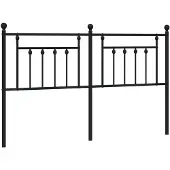 vidaXL Tête de lit de rechange en métal noir 180 cm