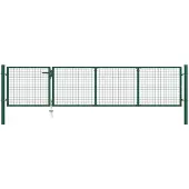 vidaXL Portail de jardin en acier vert 350 x 75 cm