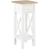 vidaXL Table d'appoint Blanc 27 x 27 x 65,5 cm Bois