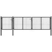 vidaXL Portail de jardin en acier 400x100 cm anthracite