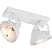 QAZQA Plafonnier industriel blanc avec argent 2 lumières orientables - Magnax