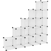 vidaXL Cubes de rangement 15 pcs Transparent PP