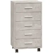 vidaXL Armoire à tiroirs avec roulettes Gris béton Bois d'ingénierie