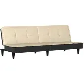 vidaXL Canapé-lit crème tissu