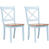 vidaXL Chaises de salle à manger, lot de 2, gris, bois clair, bois massif d'hévéa