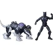 Marvel Mech Strike Mechasaurs Panthre noire de 10,2 cm avec griffe de sabre, figurines d'action, jouets de super hros pour enfants de 4 ans et