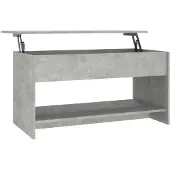 vidaXL Table basse gris béton 102x50x52,5 cm Bois composite