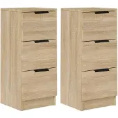 vidaXL Sideboards 2 pcs. chêne Sonoma 30x30x70 cm bois composite