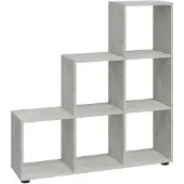 vidaXL Bibliothèque escalier Gris béton 107 cm Bois d'ingénierie