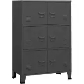 vidaXL Coffre de rangement industriel Anthracite 75x40x115 cm Métal