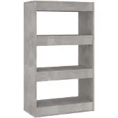 vidaXL Bibliothèque/séparateur de pièce gris béton bois d'ingénierie