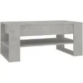 vidaXL Table basse gris béton 102x55x45 cm Bois composite