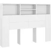 vidaXL Tête de lit avec étagères blanc 140x19x103,5 cm